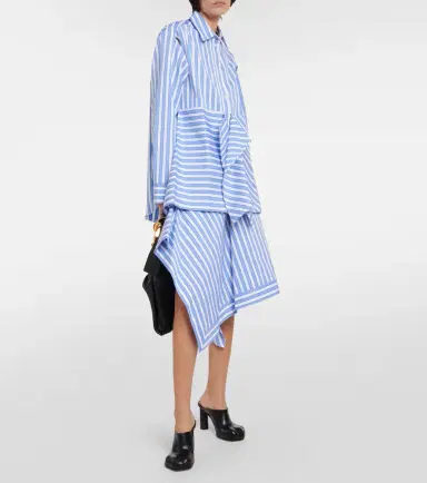 JW Anderson Striped peplum cotton shirt | Thumbnail 2