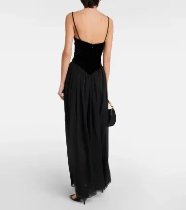Chloe Chloé Velvet and silk maxi dress | Thumbnail 2