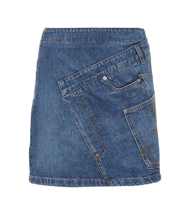 JW Anderson Twisted asymmetric denim miniskirt