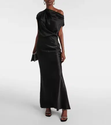 The Sei Draped one-shoulder silk top | Thumbnail 3