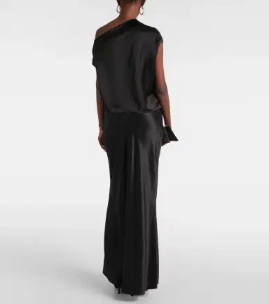 The Sei Draped one-shoulder silk top | Thumbnail 4