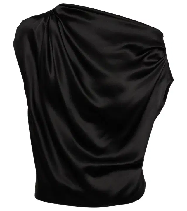 Draped one-shoulder silk top