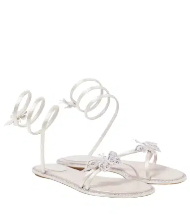 René Caovilla Cleo embellished satin sandals | Thumbnail 1