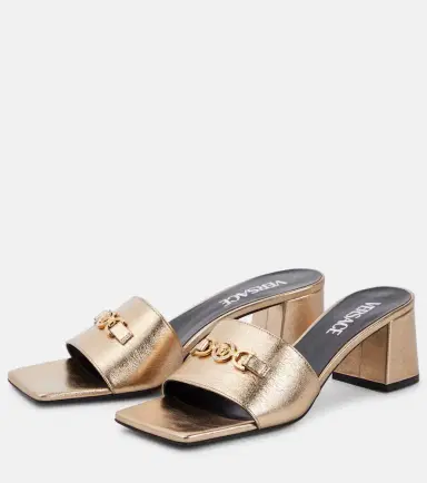 Versace Medusa '95 metallic leather mules | Thumbnail 3