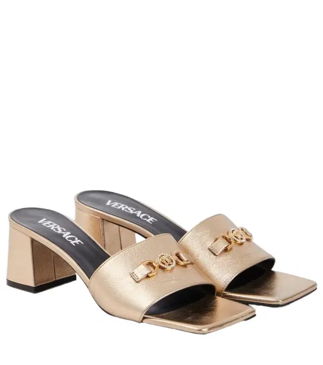 Versace Medusa '95 metallic leather mules
