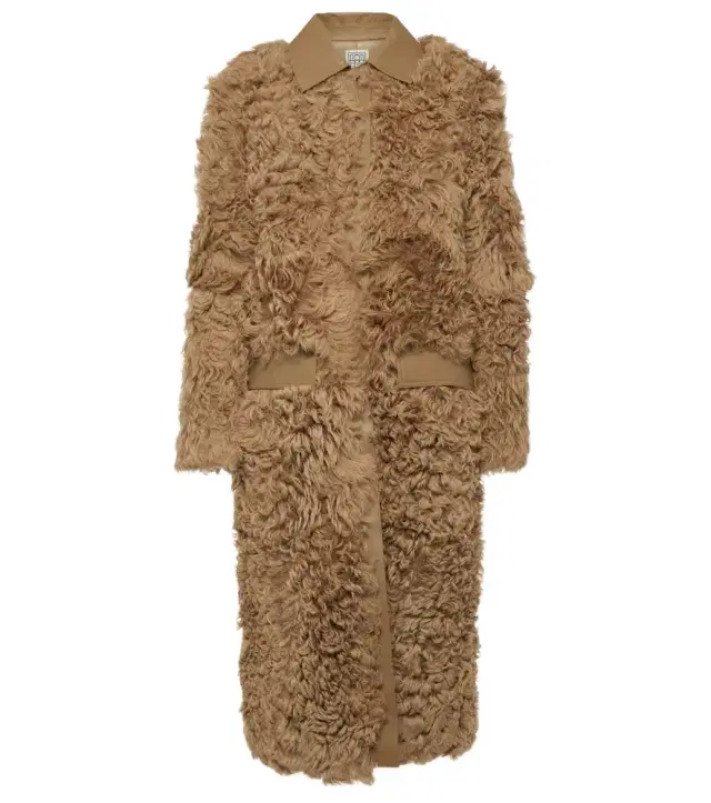 Toteme Leather-trimmed shearling coat