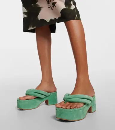 Dries Van Noten Suede platform thong sandals | Thumbnail 6