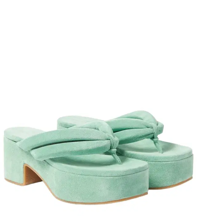 Dries Van Noten Suede platform thong sandals