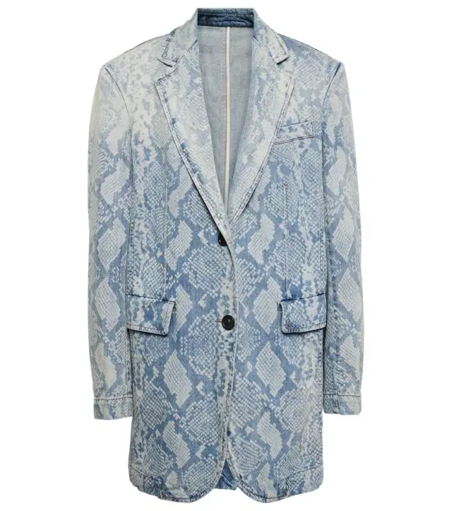 Sportmax Snake-effect denim blazer