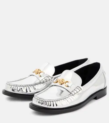 Versace Medusa '95 metallic leather loafers | Thumbnail 3