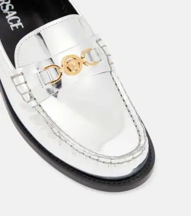 Versace Medusa '95 metallic leather loafers | Thumbnail 4