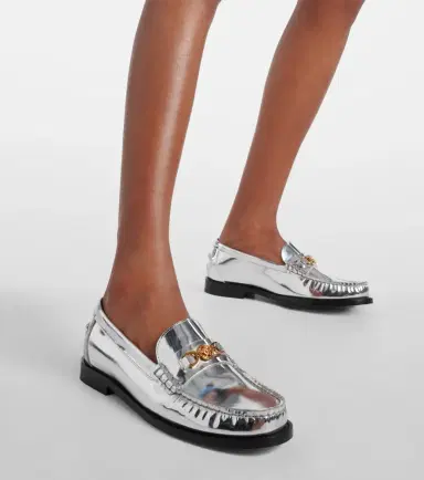Versace Medusa '95 metallic leather loafers | Thumbnail 6