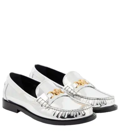 Versace Medusa '95 metallic leather loafers | Thumbnail 1