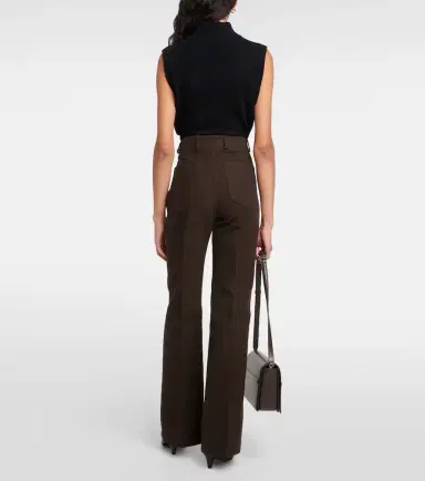 Toteme High-rise velour straight pants | Thumbnail 2