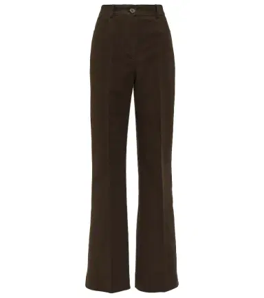 Toteme High-rise velour straight pants | Thumbnail 1