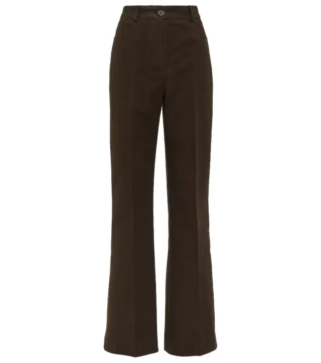 Toteme High-rise velour straight pants