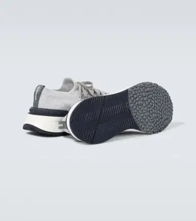 Brunello Cucinelli Leather-trimmed knitted slip-on sneakers | Thumbnail 5