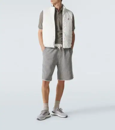 Brunello Cucinelli Leather-trimmed knitted slip-on sneakers | Thumbnail 7