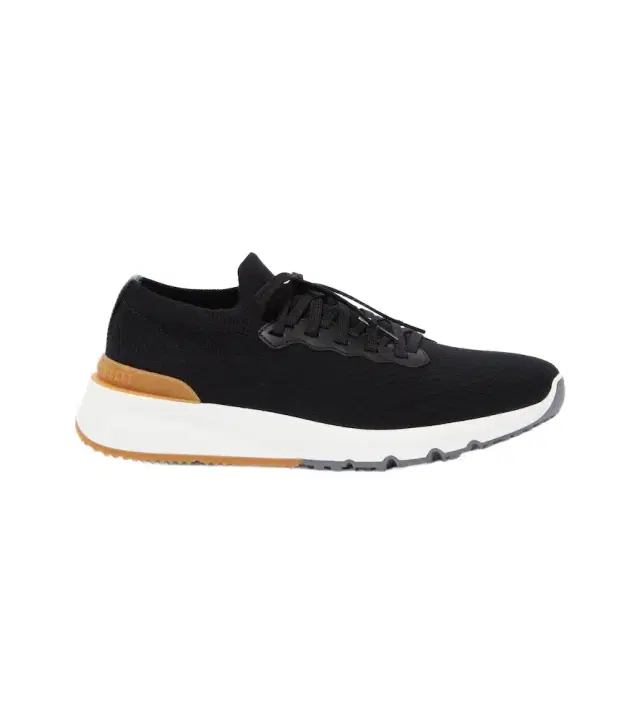 Brunello Cucinelli Leather-trimmed knit sneakers