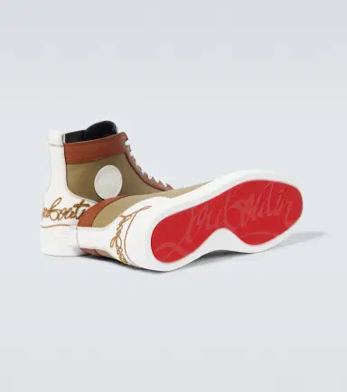 Christian Louboutin Fun Louis leather-trimmed sneakers | Thumbnail 2 Christian Louboutin Fun Louis leather-trimmed sneakers | Thumbnail 2