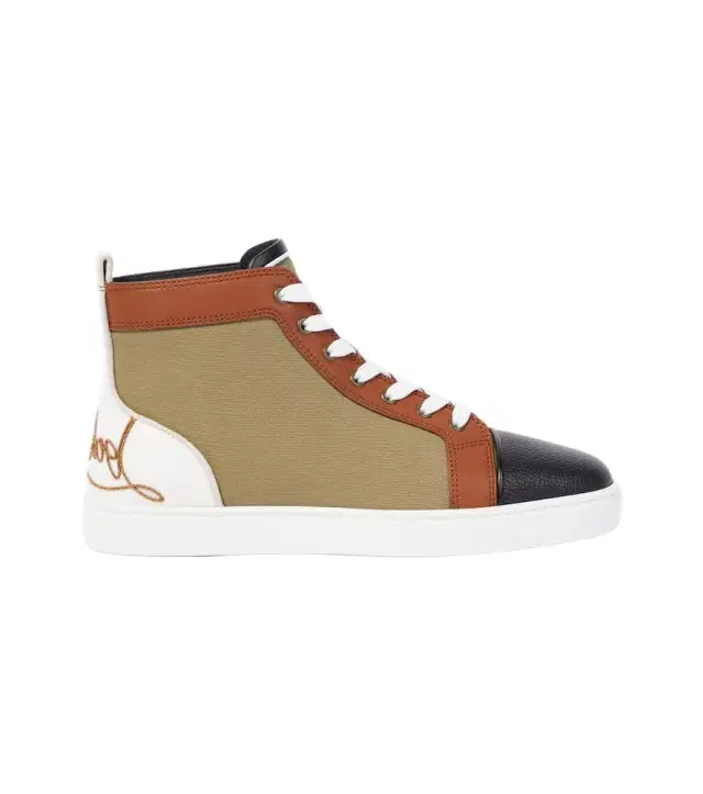 Fun Louis leather-trimmed sneakers