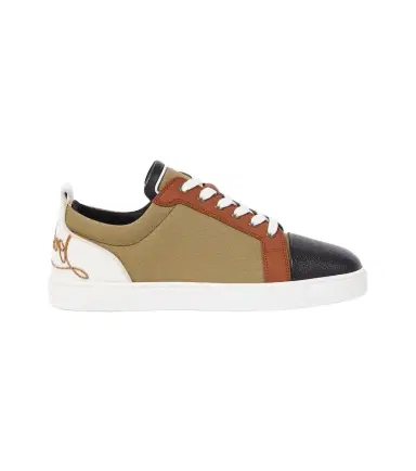 Christian Louboutin Fun Louis Junior leather and canvas sneakers | Thumbnail 1 Christian Louboutin Fun Louis Junior leather and canvas sneakers | Thumbnail 1