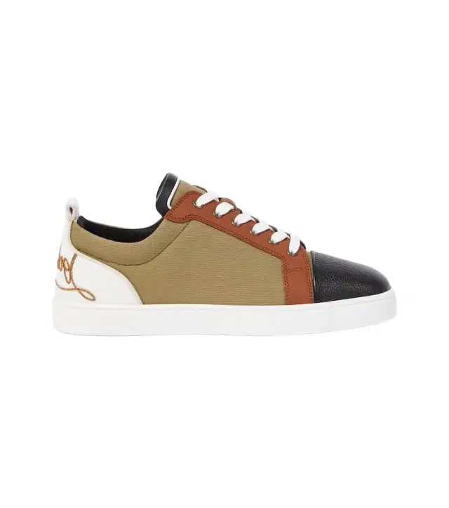 Christian Louboutin Fun Louis Junior leather and canvas sneakers