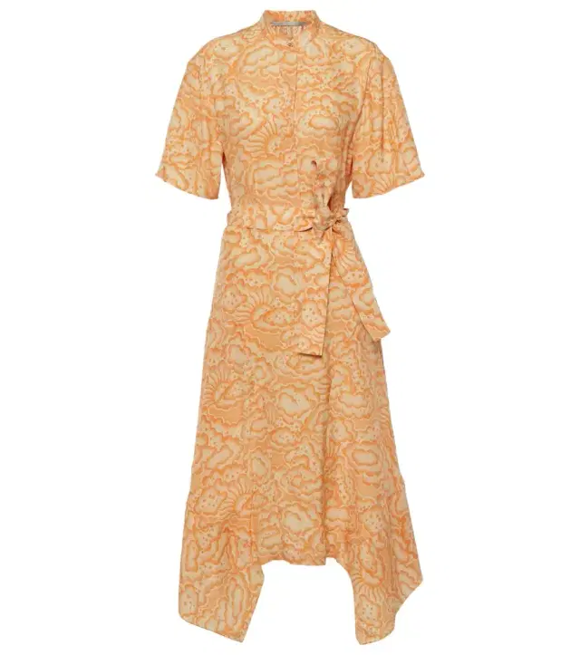 Stella McCartney Printed asymmetric silk midi dress