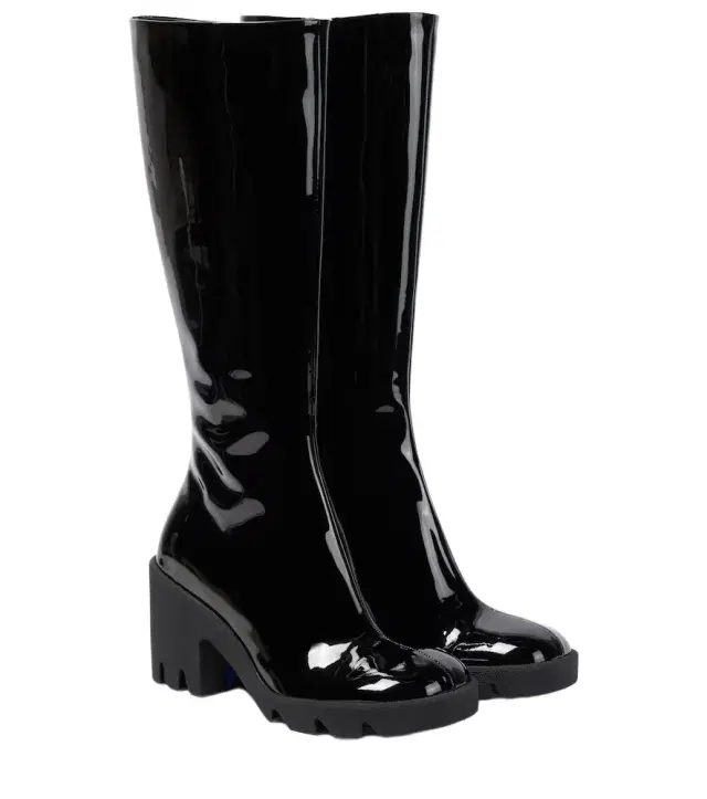 Burberry Stride patent leather knee-high boots