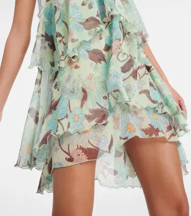 Stella McCartney Tiered printed silk minidress | Thumbnail 2
