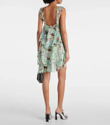 Stella McCartney Tiered printed silk minidress | Thumbnail 5
