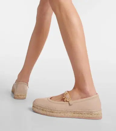 Gianvito Rossi Leather and raffia espadrilles | Thumbnail 5