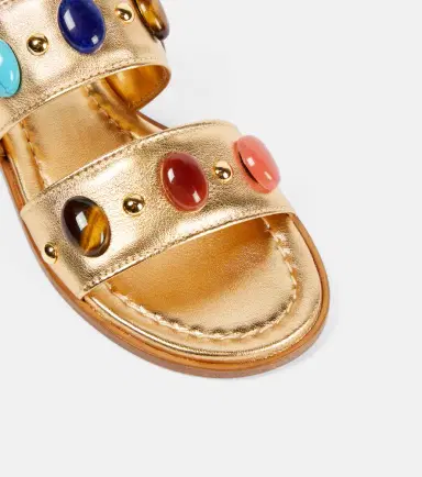 Gianvito Rossi Shanti embellished metallic leather sandals | Thumbnail 2