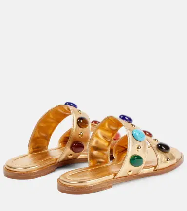 Gianvito Rossi Shanti embellished metallic leather sandals | Thumbnail 4