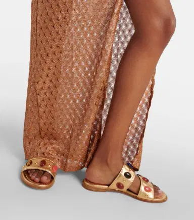 Gianvito Rossi Shanti embellished metallic leather sandals | Thumbnail 5