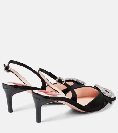 Roger Vivier Dorsay embellished satin slingback pumps | Thumbnail 2