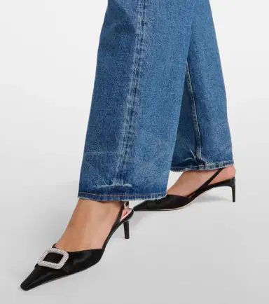 Roger Vivier Dorsay embellished satin slingback pumps | Thumbnail 5