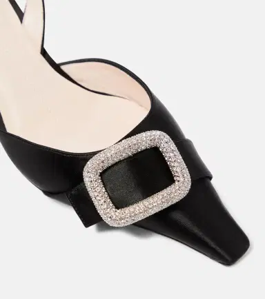 Roger Vivier Dorsay embellished satin slingback pumps | Thumbnail 6