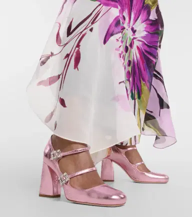 Roger Vivier Très Vivier Babies Mini metallic leather pumps | Thumbnail 2