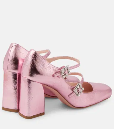 Roger Vivier Très Vivier Babies Mini metallic leather pumps | Thumbnail 4