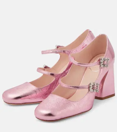 Roger Vivier Très Vivier Babies Mini metallic leather pumps | Thumbnail 6