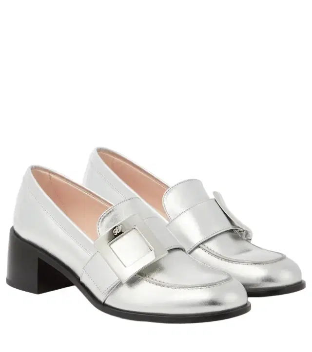 Viv' Rangers embellished metallic leather loafers