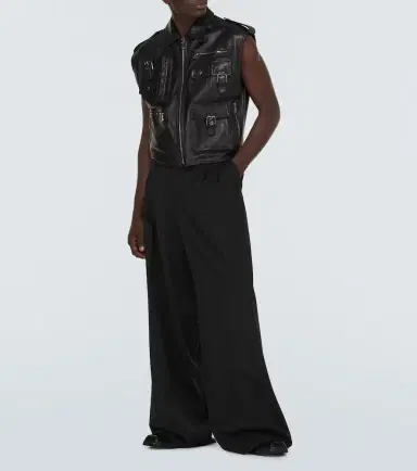 Dolce & Gabbana Pocket-detail sleeveless leather jacket | Thumbnail 3