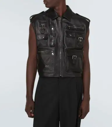 Dolce & Gabbana Pocket-detail sleeveless leather jacket | Thumbnail 4