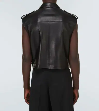 Dolce & Gabbana Pocket-detail sleeveless leather jacket | Thumbnail 5