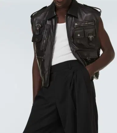 Dolce & Gabbana Pocket-detail sleeveless leather jacket | Thumbnail 6