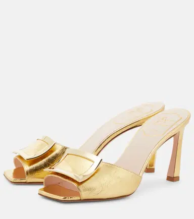 Roger Vivier Trumpet metallic leather mules | Thumbnail 4