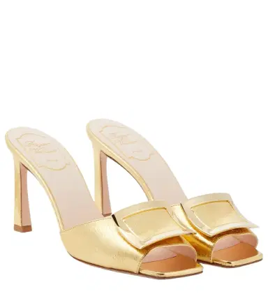 Roger Vivier Trumpet metallic leather mules | Thumbnail 1