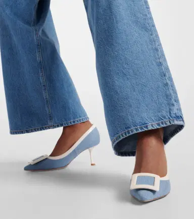 Roger Vivier Viv' In The City leather-trimmed pumps | Thumbnail 6 Roger Vivier Viv' In The City leather-trimmed pumps | Thumbnail 6
