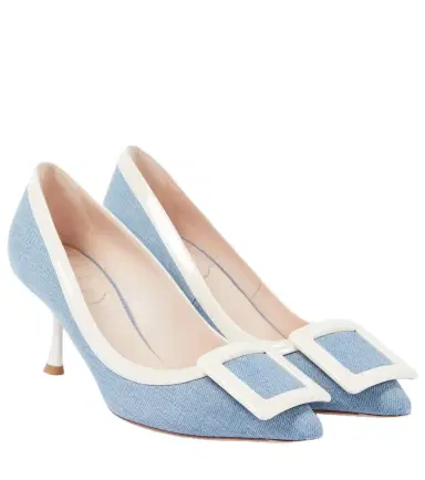 Roger Vivier Viv' In The City leather-trimmed pumps | Thumbnail 1 Roger Vivier Viv' In The City leather-trimmed pumps | Thumbnail 1